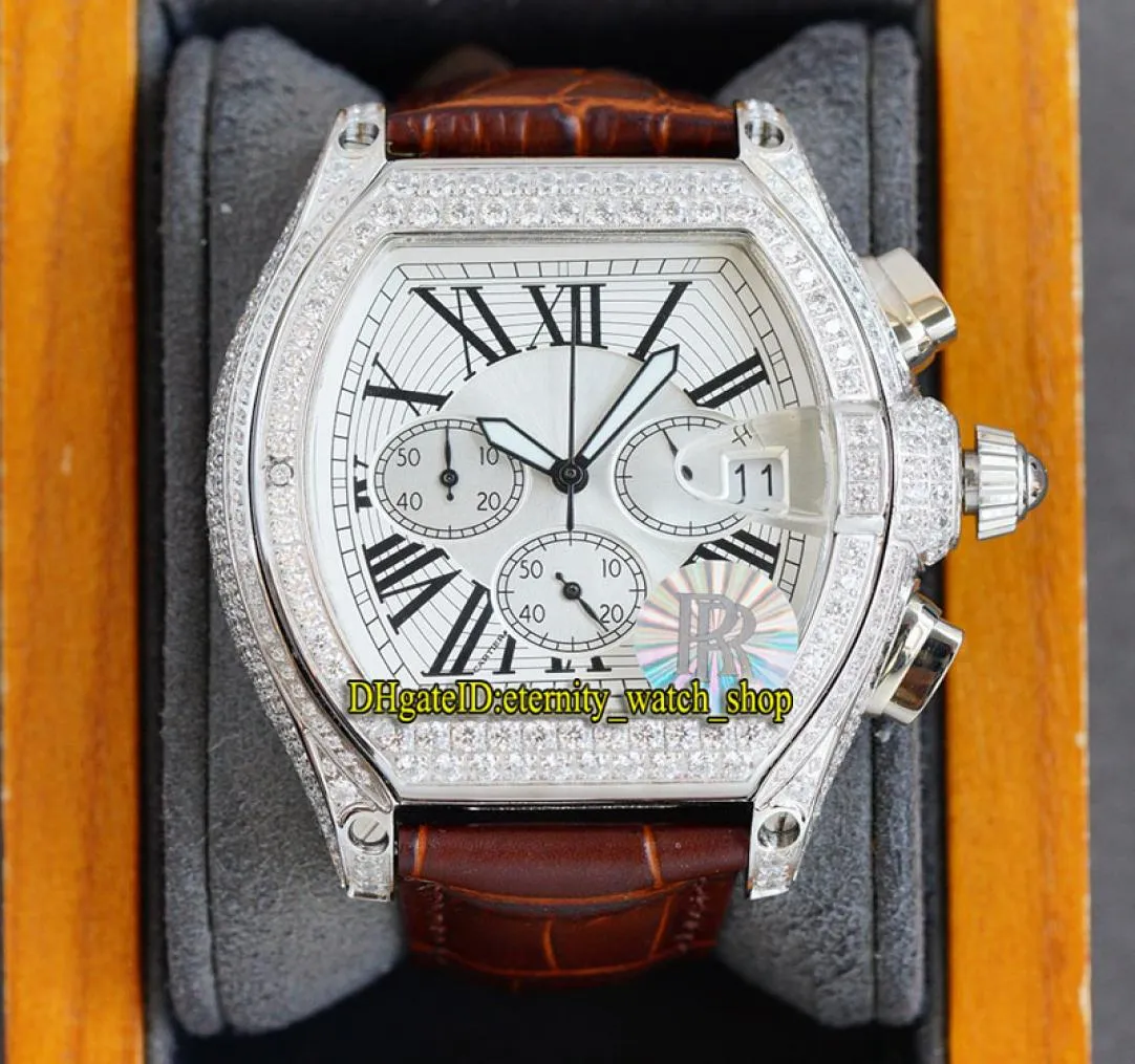 TWF Tortue XL 62020x6 Япония Miyota Quartz Chronograph Mens Watch White Roman Marker