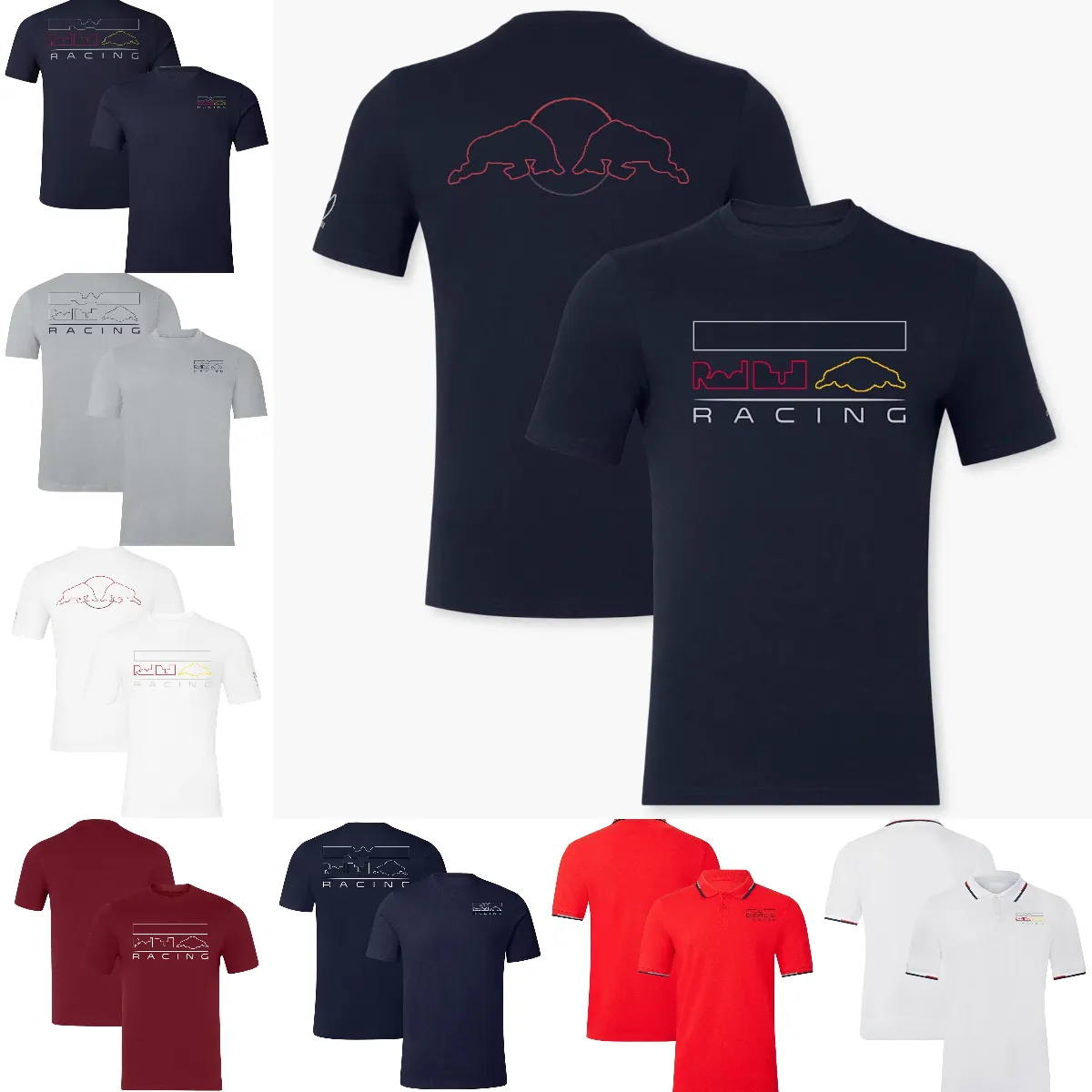2024 F1レーシングファンTシャツフォーミュラ1チームポロシャツTシャツ夏のメンズカジュアルな通気性クルーTシャツスポーツジャージートップス