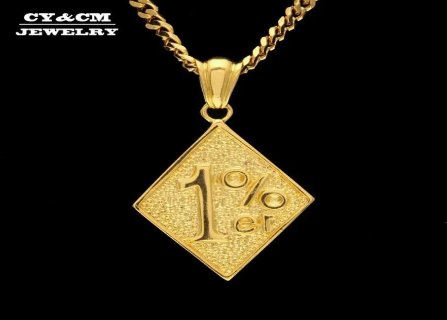 Cycm Gold Color 1 pour cent 1 er collier drôle pendentif bijoux de bijouterie