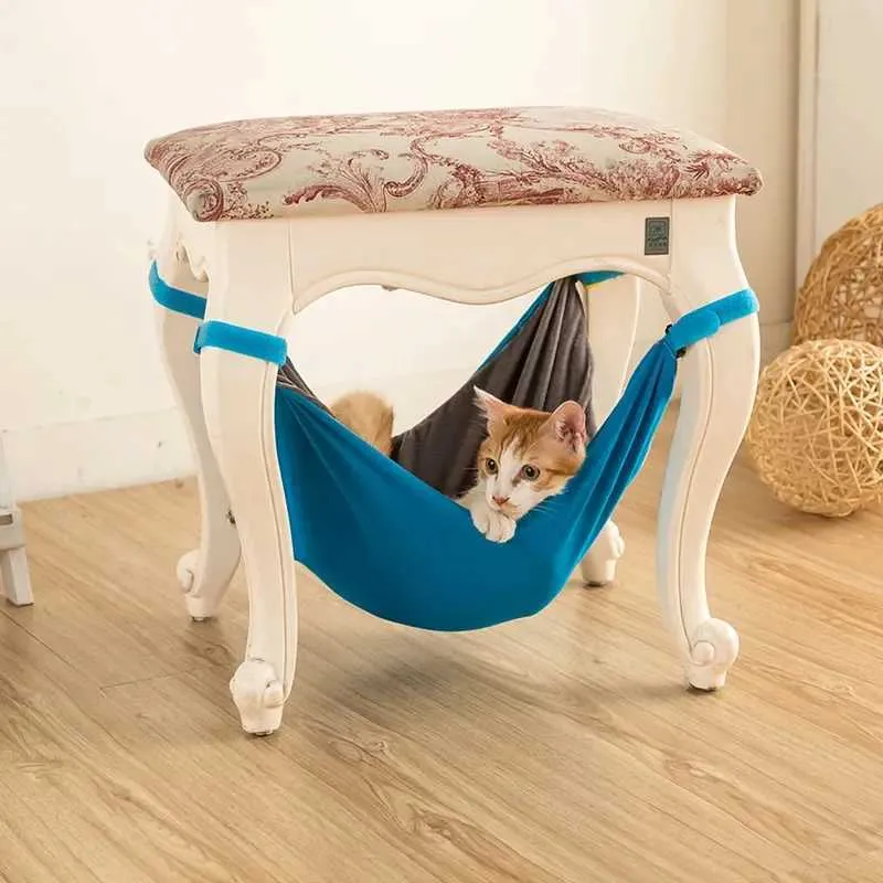 Camas de gato móveis cabide de cães de estimação fofa de pet hammock gaiola de gaiola de gato de gato tamanho 40 * 40cm peso 80g cor bege preto d240508