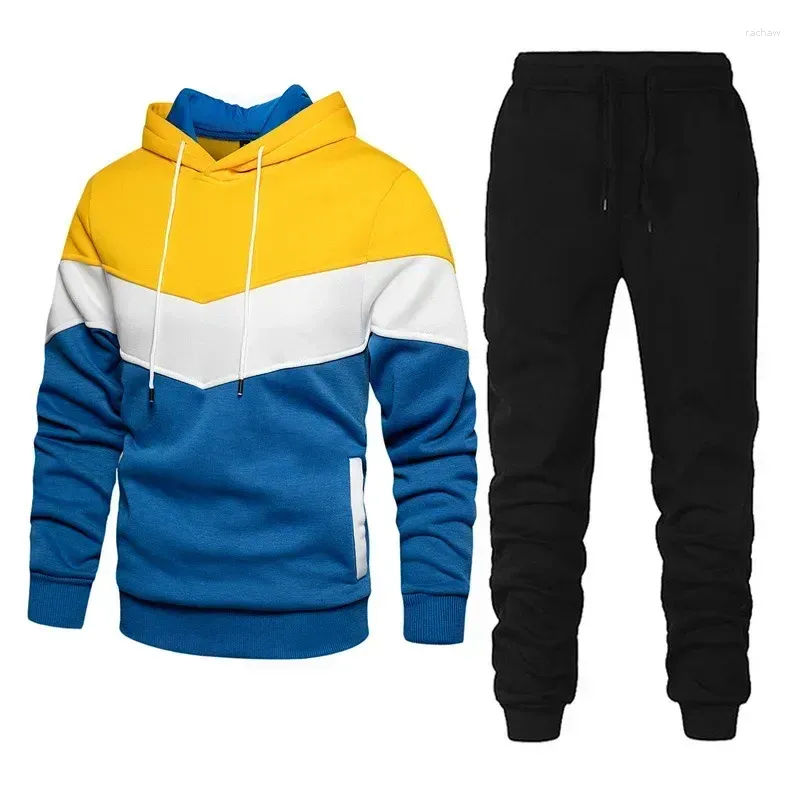 Suisses de survêtement masculines Ensemble de survêtement Joggers masculins à capuche à capuche Hoodie Pant 2 pièces Sets Hip Hop Sports Tissu Suit S-3XL2024