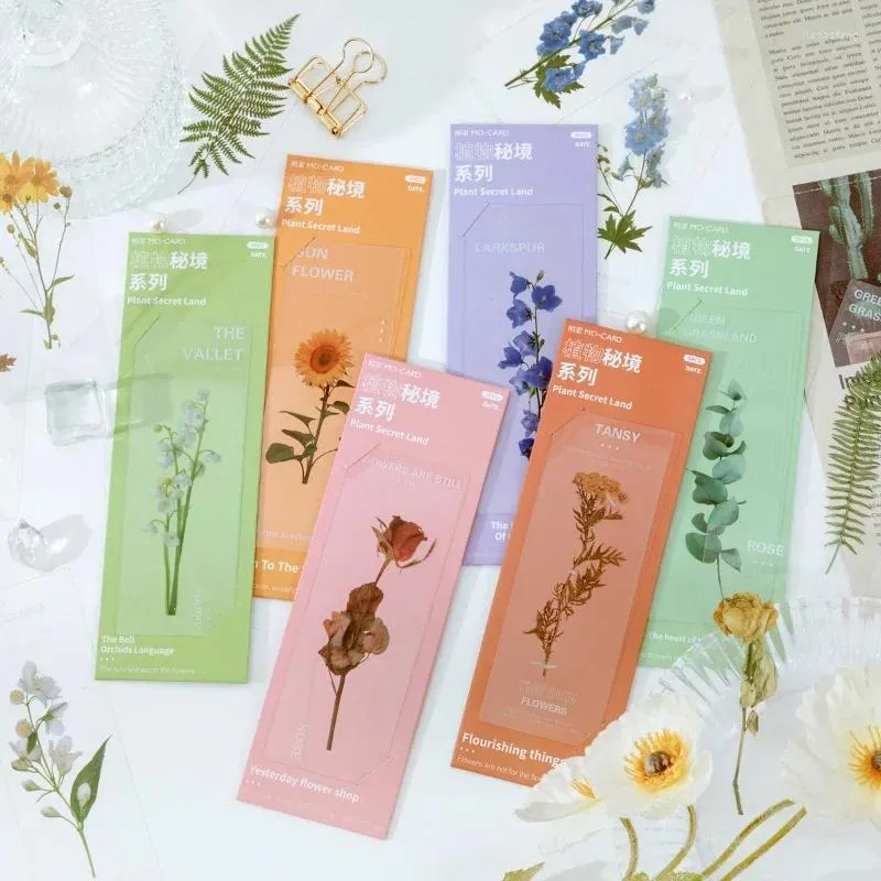 5pcs Plant Secret Land W006 PET W047 Flower Page Note Marker Unique Reading Supply Student Creative F636 Bookmark