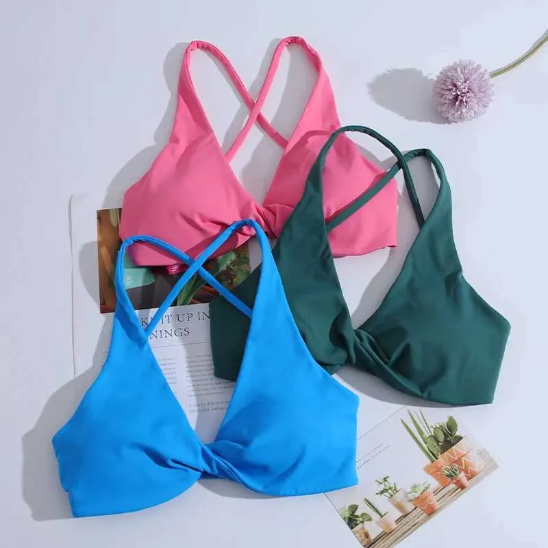 Активное нижнее белье Chrleisure Creses Back Back Sport Bra Bra с плиссированным дизайнерским фитнесом -нижнее белье.