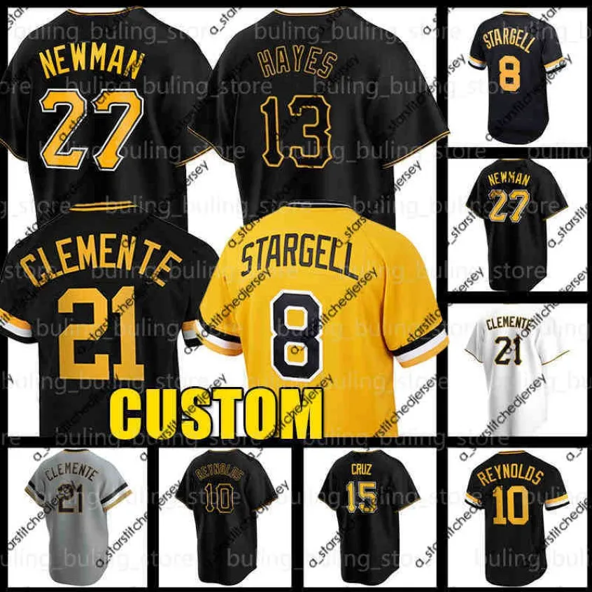 Baseball Jerseys 21 Roberto Clemente Baseball Jersey 27 Kevin Newman Pirates Bryan Reynolds Willie Stargell Anthony Alford Pittsburgh K 242F