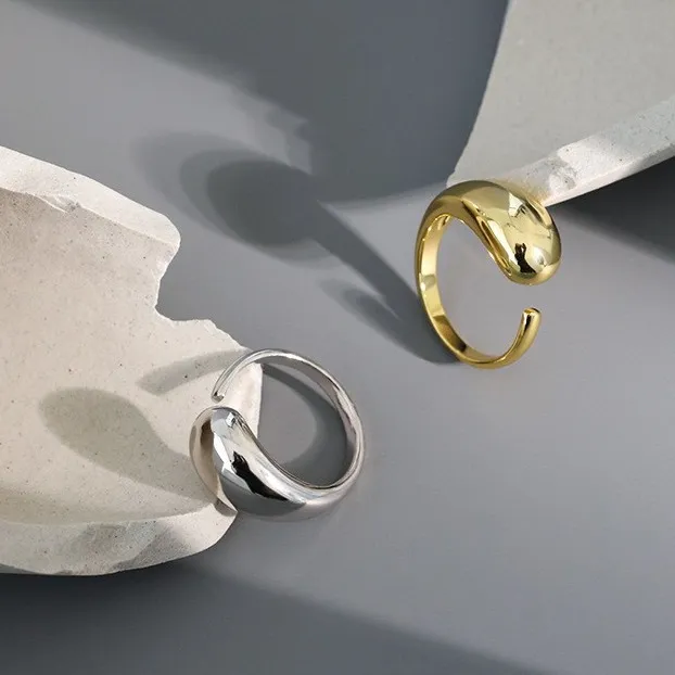 Designer Women Gold Ploated Dire For Women Heren Wedding Ring Open met Month-of-Pearl Diamond Ring Titanium Sier