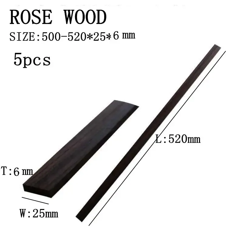 Accessoires 5 PCs Ebony Rose Wood Gitarrenhal