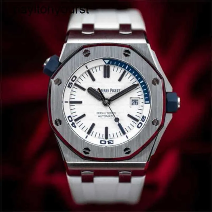 Designer Audemar Pigue Watch Royal Oak Apf Factory Offshore Diver 42mm White and Blue 15710st Oo A010ca.01