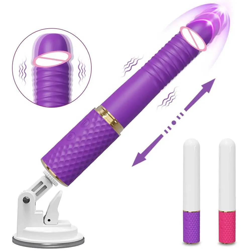 Altri oggetti di bellezza per la salute sesso sesso automatico spinta televisiva del dildo vibratore Massager g spot spot femminile retrattile masturbazione s adulto per donne y240503