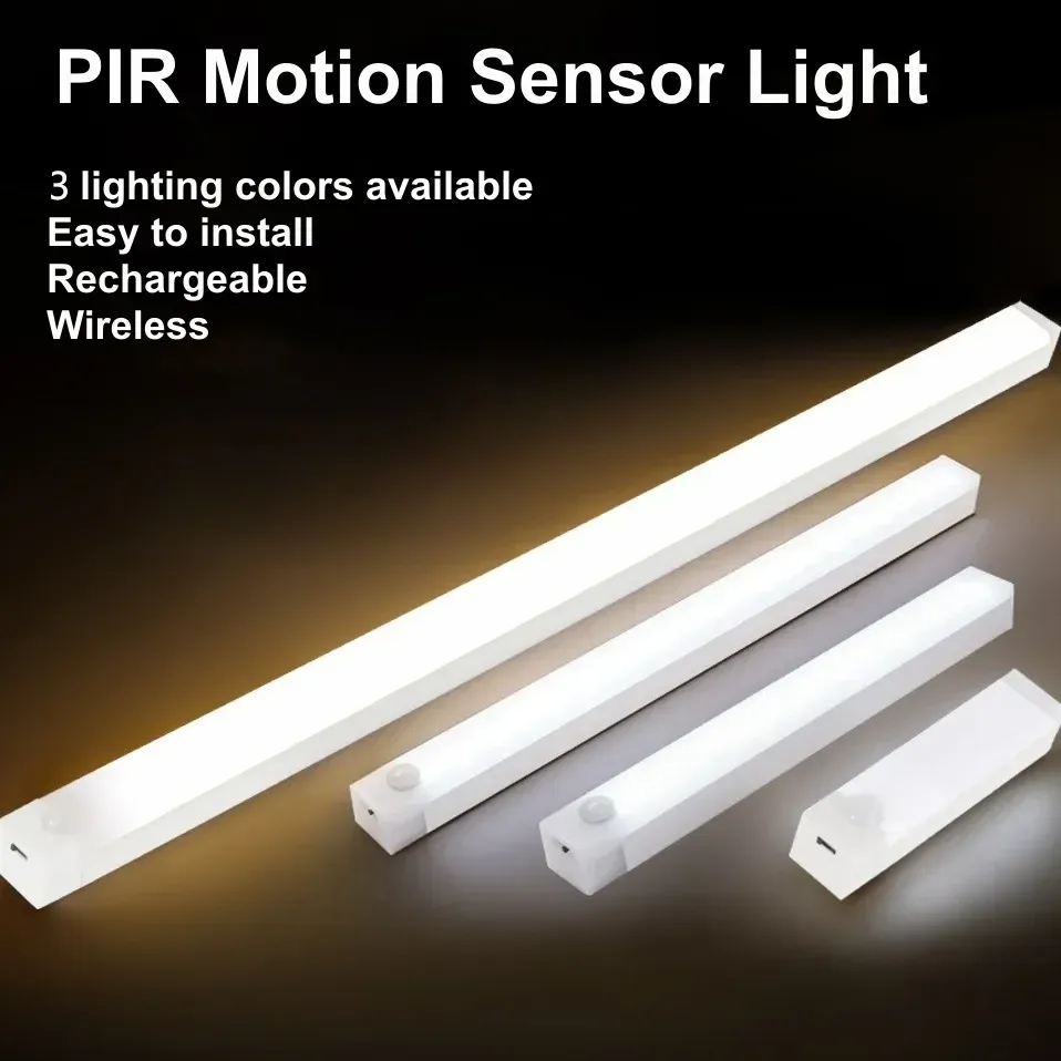 Motion Sensor Lamp Nachtlicht Wireless LED USB Type C Oplaadbare lamp voor keukenkast Slaapkamer Garderobe trapverlichting