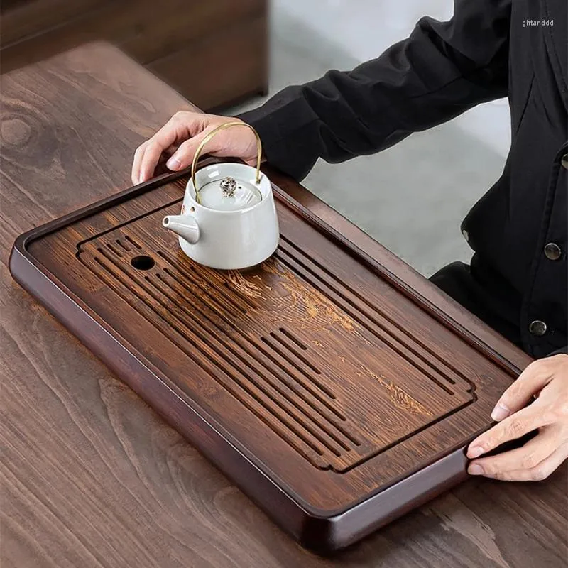 TEA TRAYS HEM BAMBUPLATS Simple Drain Tray Chinese Table Rectangular Water Storage Set Exquisite Board