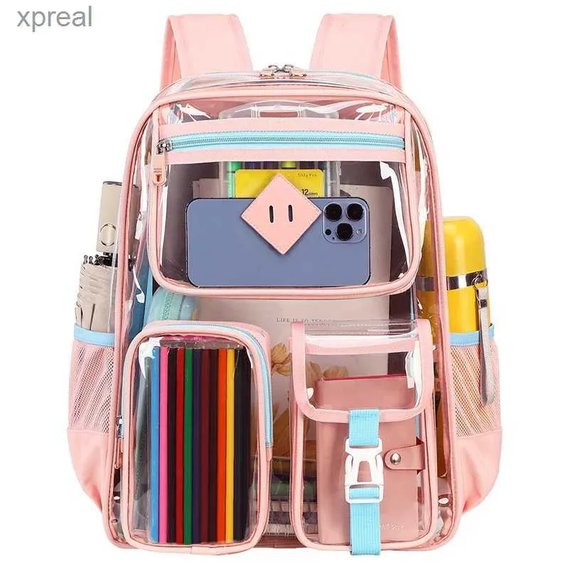 Backpacks Transparent Backpack Children School Bags for Girls Waterproof Primary School Backpacks Kids Schoolbag Junior School Students WX