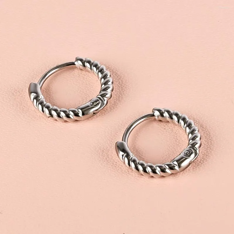 Hoop Earrings 1 Pair Of Stainless Steel 316 Fried Dough Twists