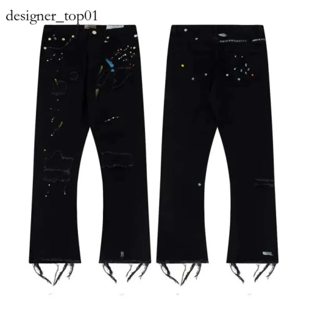 American Designer Galer Dżins Pants w trudnej sytuacji ręcznie ugruntowane dżinsy Długie spodnie Długie PTOTY Patchwork Spasowe Flearne Spodnie Departamenty Street Rock Dżinsy 1028