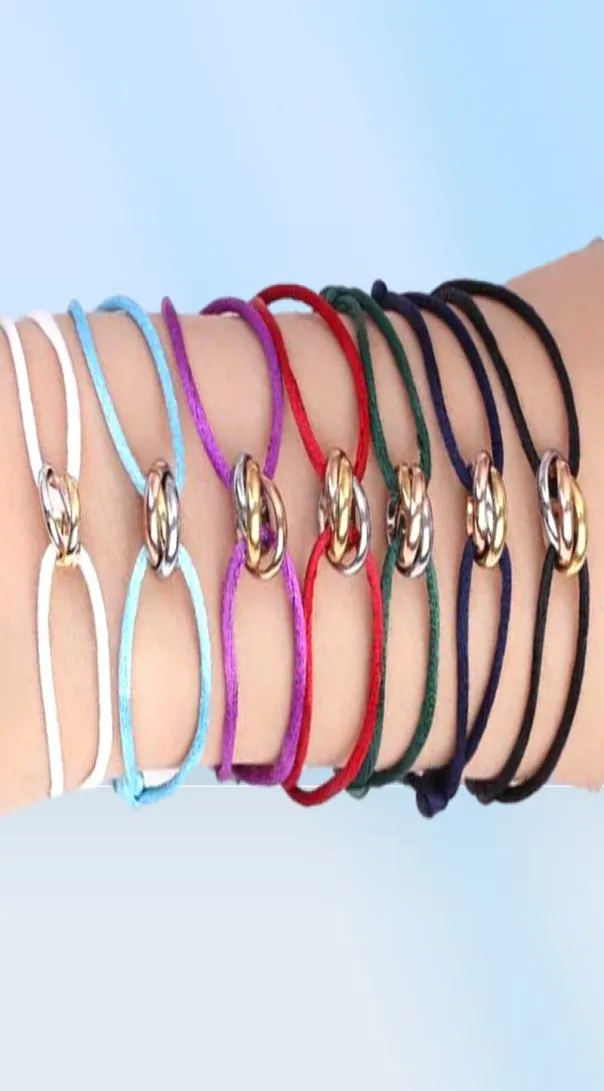 ZLXGIRL Högkvalitativt rostfritt stålarmband 3 Metall Buckle Ribbon Lace Up Chain Armband Silk String Hand Make Armband H09048257365170