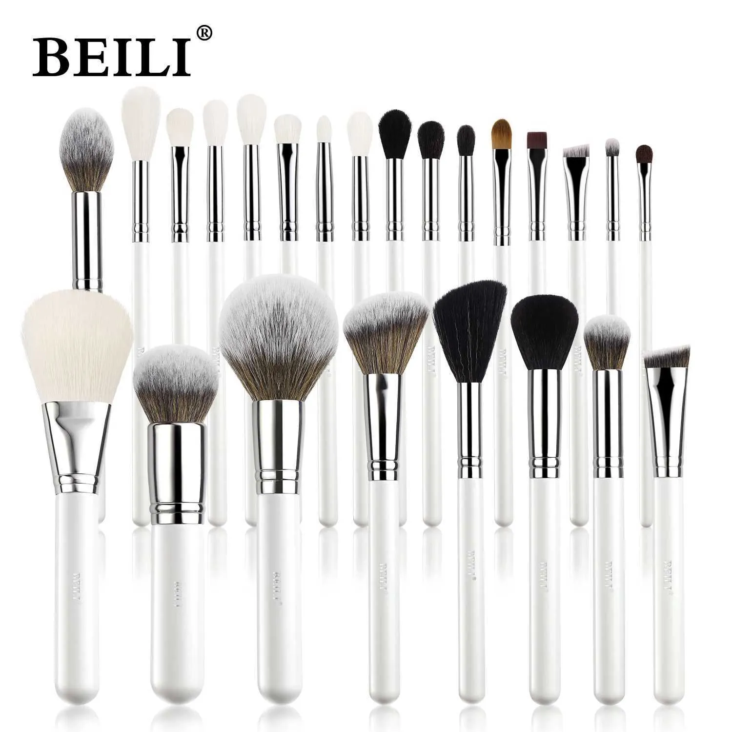 Make-up-Bürsten Beili Kosmetische Pinsel-Set 24-42 Teile mit Material der Wassergriffe Pulver Basis Blusher Lidschatten Q240507