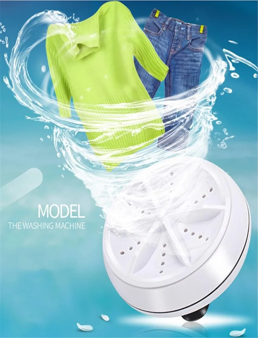 Mini Washing Machine Stérilisation de turbines ultrasoniques portables enlève la laveuse de saleté câble USB pour voyager à la maison Business Trie Bluesky9280455