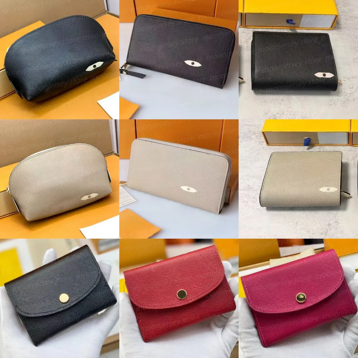 Modedesigner Mini -Brieftaschen Frauen tragbare Kartenhalter mit prägegenden Goldschnallen Brieftaschen mit Box Festival Geschenke 27536 27375