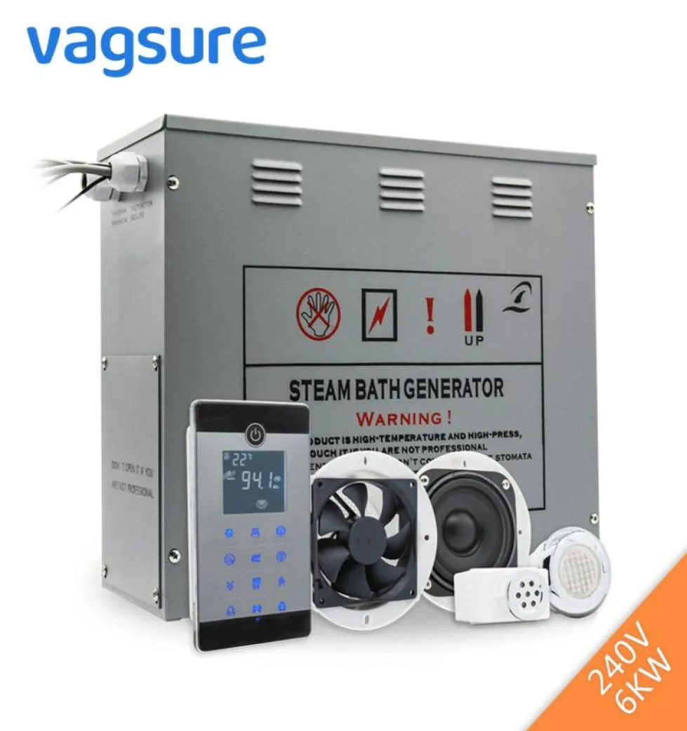 AC 220V 6 kW Temperatuursensor STEAM Sauna -generator met LCD Touch Bluetooth Steam Controller7850117