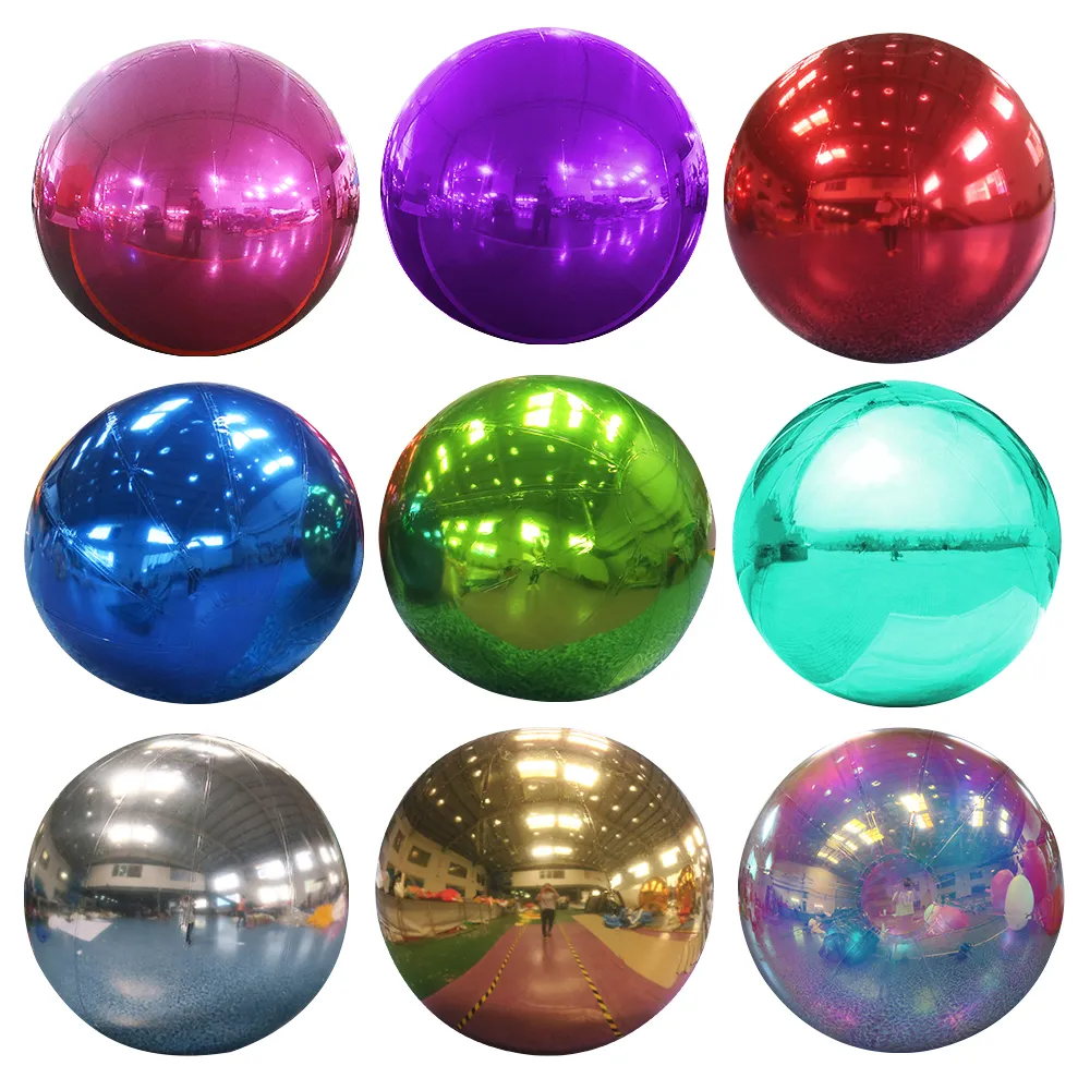 50cm x 100cm Giant Silvery Inflatable inflatable mirror ball for Outdoor Disco Party Decoration