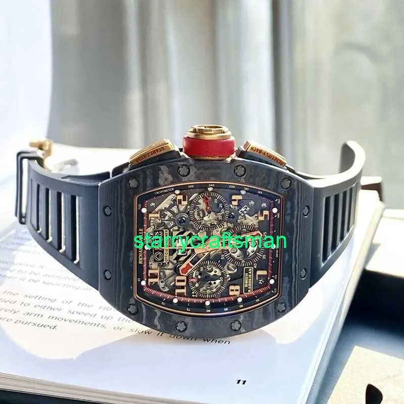 RM Luxury Watches Mechanical Watch Mills Automatic Mechanical Timing Men's Watch Rm011 Date Display Month Display Timing Rm011 Lotus F1 Team stZE