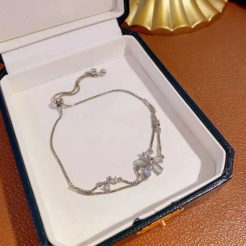 Bracciale a fiore in cristallo e zirconia per donna bracciale doppio_voghion.com