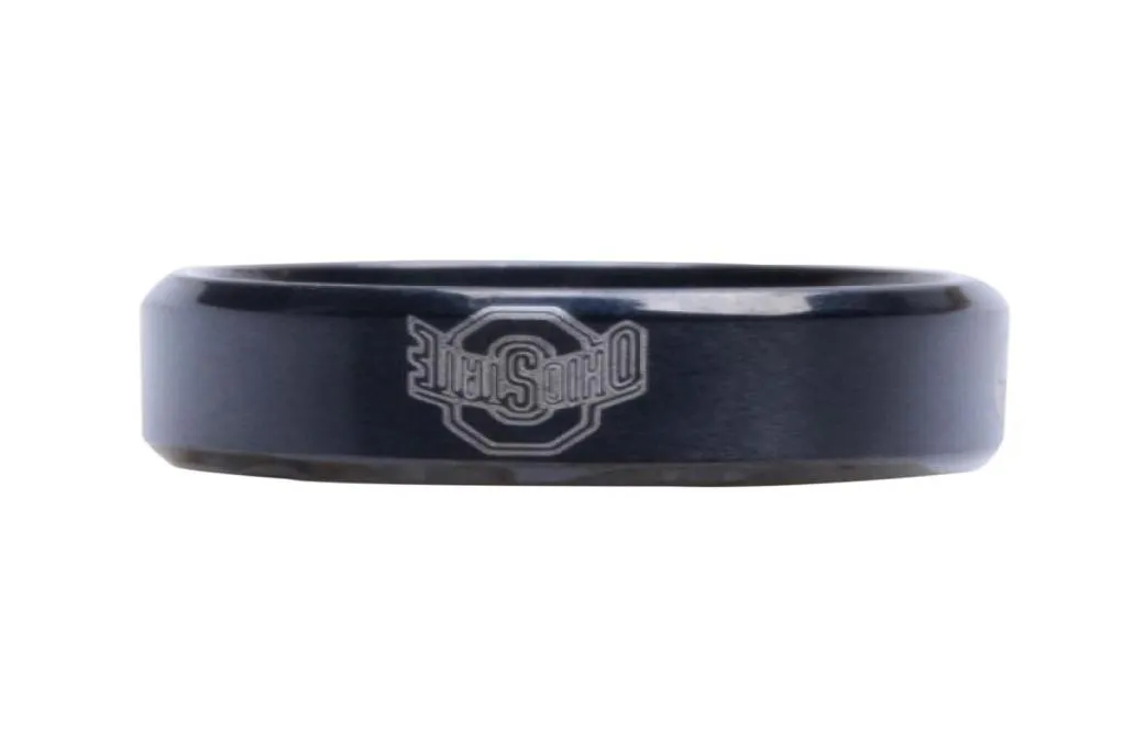 New Arrival Black Ohio State University Sign Stainless Steel Men Ring Male Ring3036836