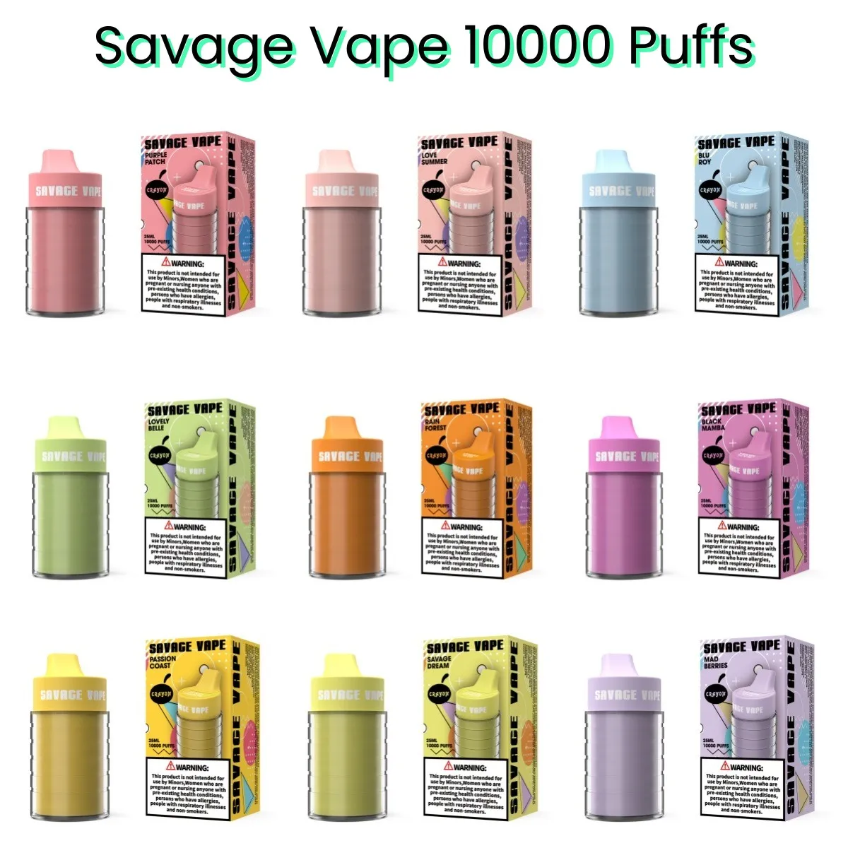 Savage Vapes Vaper Puff 15k 10K 10K 10000 Puffs 25ml Meyve Suyu Tekrar Verilebilir Vapers 2% 3% 5 Ayarlanabilir Hava Akışı Önceden Sepet 10 Tatlar Cihaz Ayı Mesel Bobini 650mAh Pil Kalemi