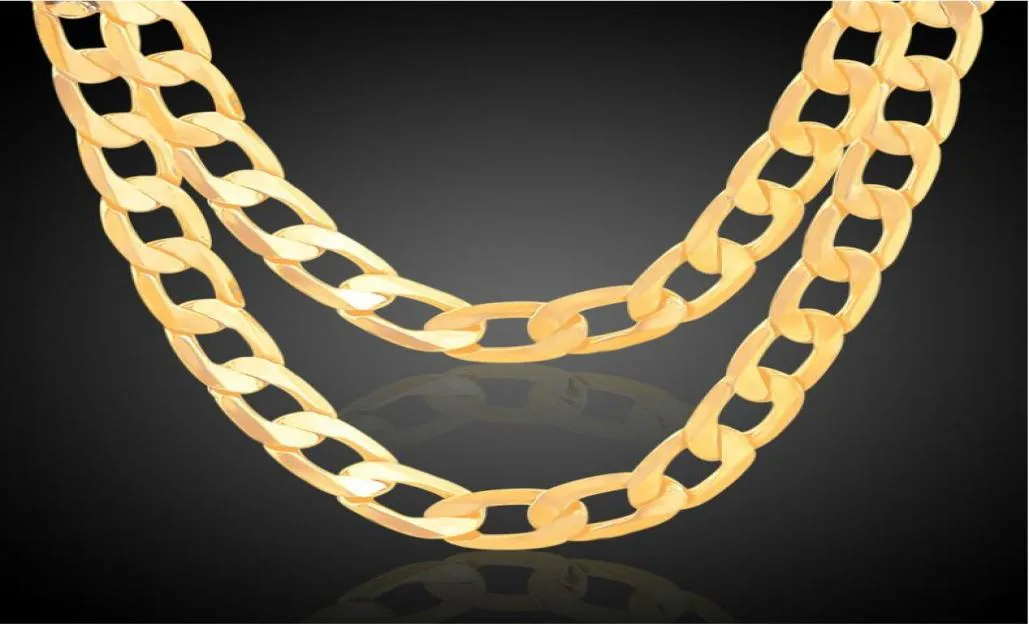 S 18K Real Gold plaqué Menwomen 7mm10mm12mm 11 Figaro Chain Hiphop Colliers Fashion Costume Colliers Bijoux Whars4188233