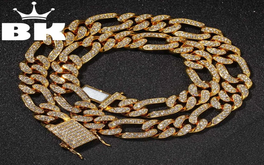 Nouveau mélange de couleurs chaînes de liaison cubaine avec collier de boucle magnétique mode Hiphop Bijoux Rimestones Iced Out Colliers8019545