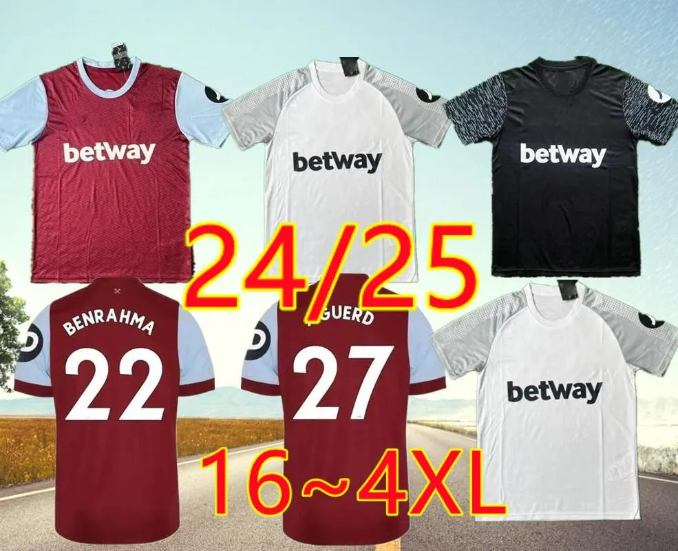 3xl 4xl 2023 2024 West Hams Soccer Jersey Emerson Mavropanos Alvarez Scamacca Football Shirts Men United Benrahma Antonio Lanzini Paqueta White Third Tops