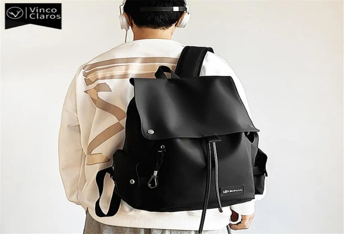 Proste miejskie plecak Trend Projektowne plecaki dla mężczyzn Waterproof Mens Laptop Bag Fashion Młodzież duże pojemności torby podróży7108675