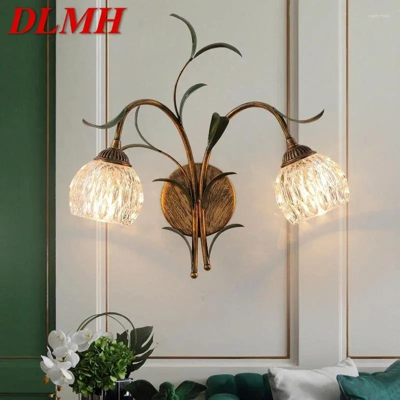 Lampy ścienne DLMH Współczesna lampa francuska Pastoral LED Kreatywna salon sypialnia korytarz domowy Dekoracja