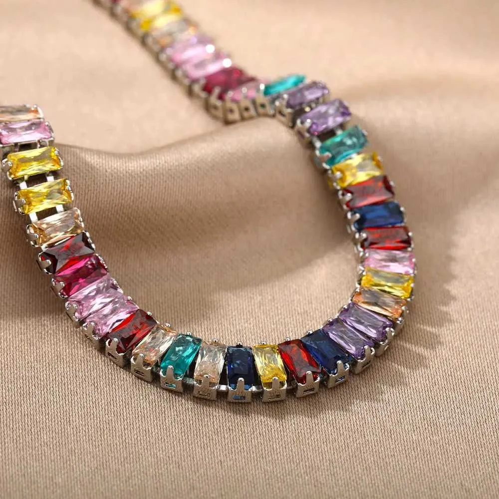 Bangle Filled Copper Cubic Zircon Adjustable Colorful Bracelets For Women Girls Rainbow Jewelry Best Birthday Party_voghion.com