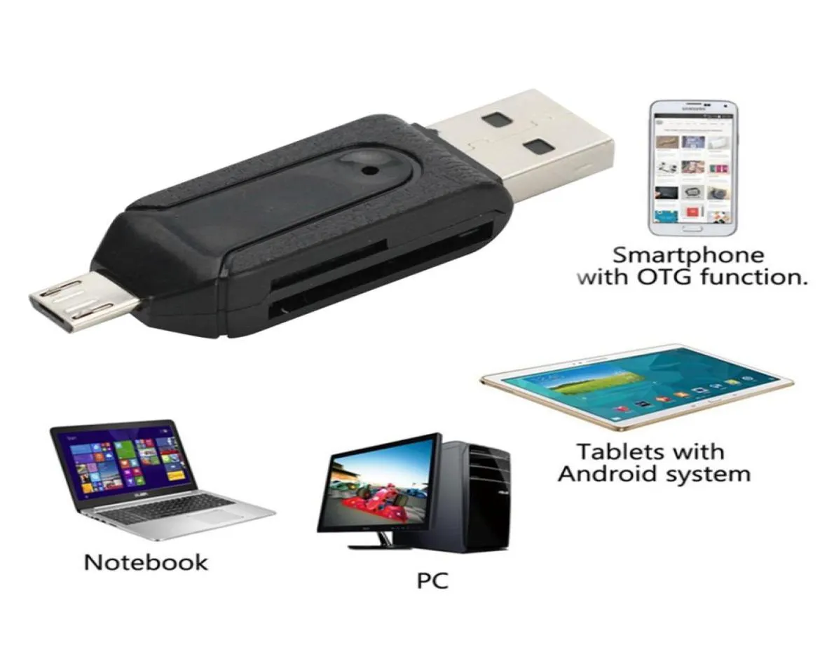 2 w 1 czytnik kart USB OTG Universal Micro USB OTG TFSD Czytnik karty Czytnik telefonu Przedłużenie telefonu Micro USB OTG Adapter4115309