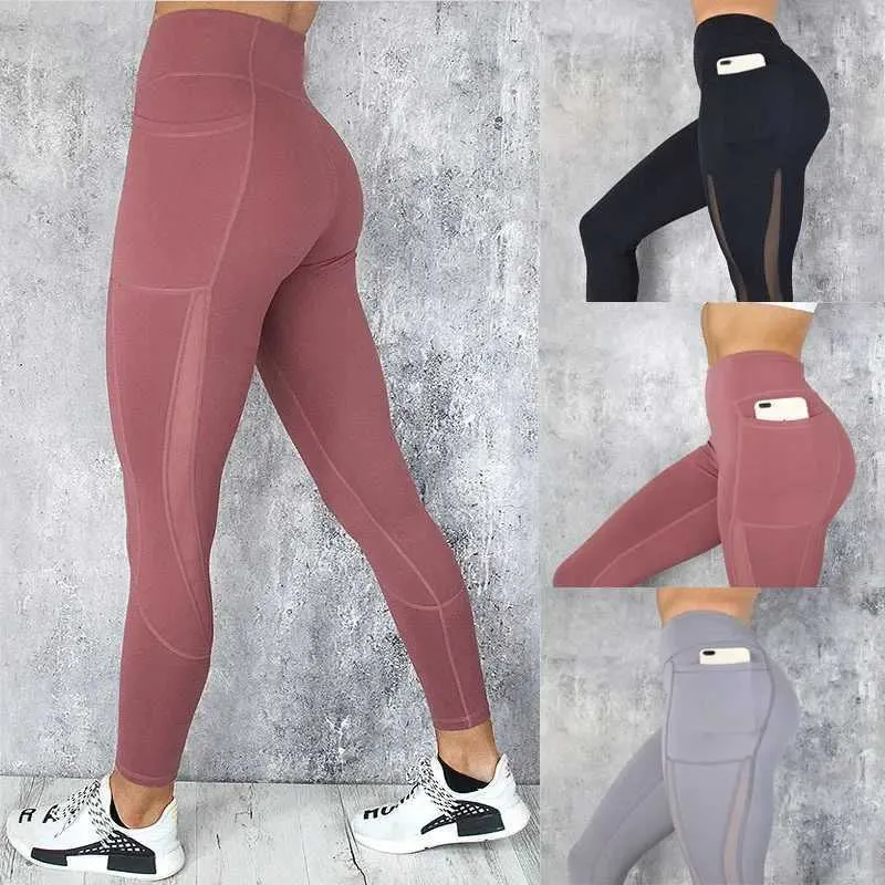 Women Leggings Sportswear Woman Gym Leggings Pocket Pants Fitness Running broek Rettery Sportswear plus size sport gym broek voor vrouwen Y240508