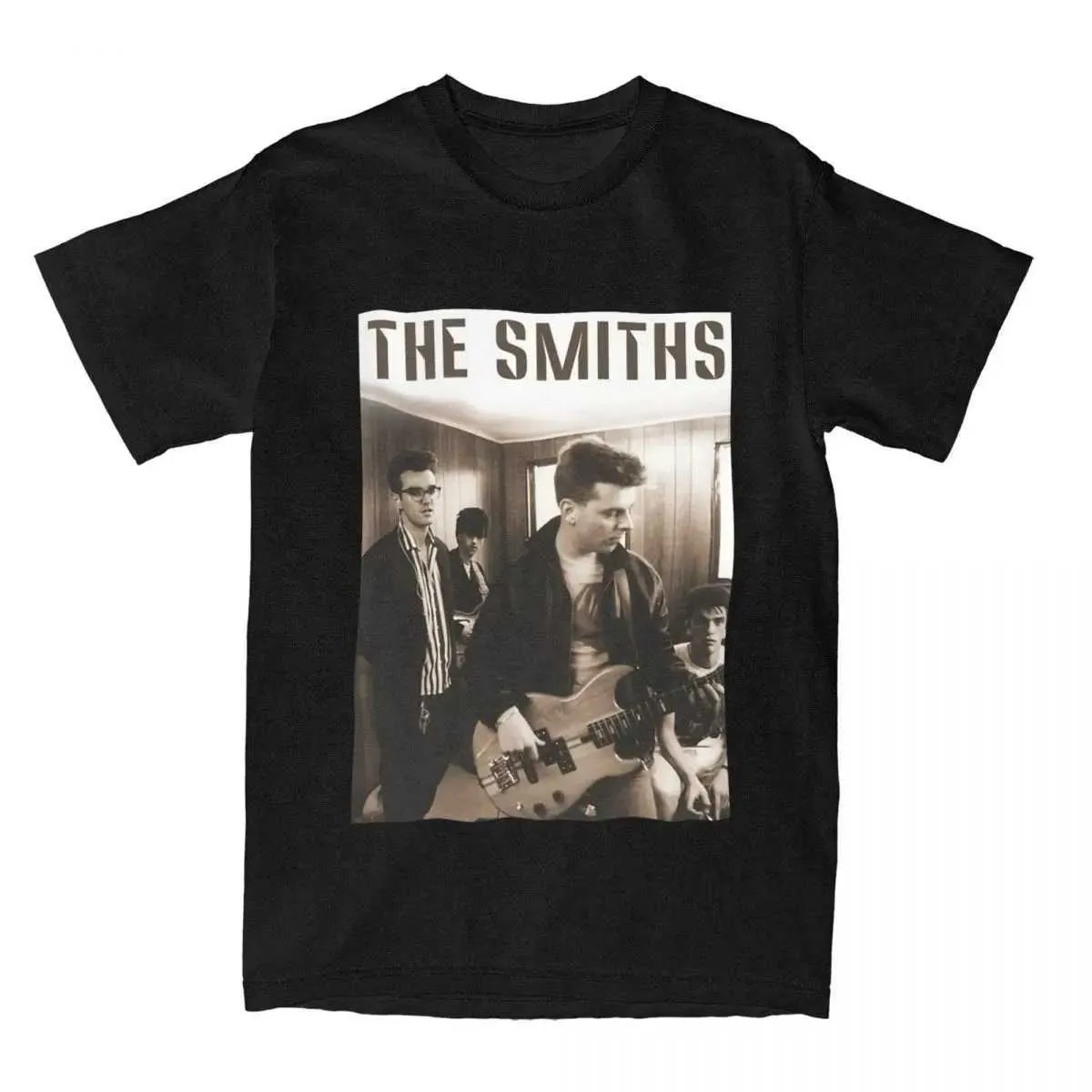 Herr t-shirts retro Smith Music Band Mens T-shirt runda hals bomull t-shirt kort ärm t-shirt sommarklädsel2405