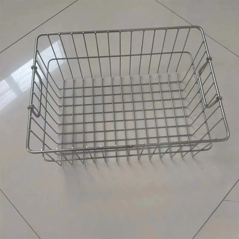Factory direct sales stainless steel 304 material folding handle storage Storage basket support customization
