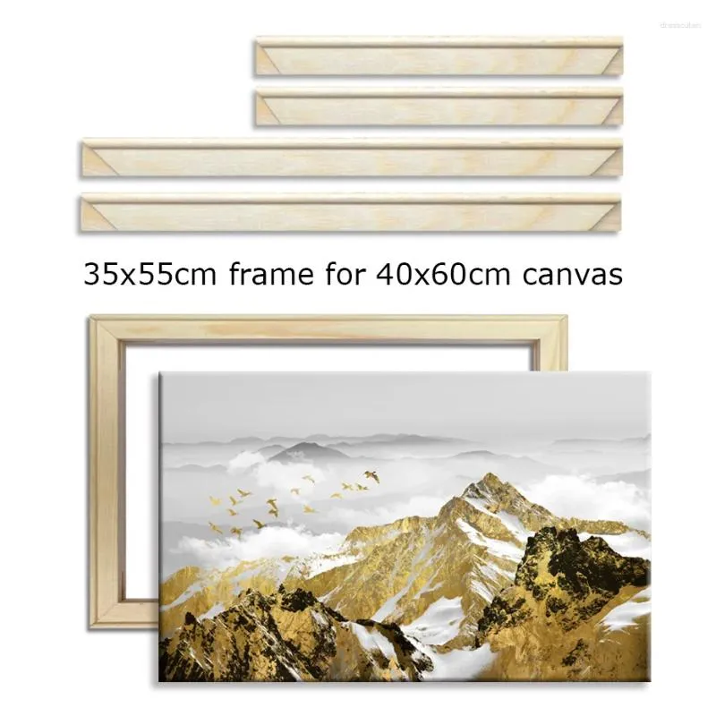 Rahmen 35x55 cm Holzrahmen für 40x60 cm Leinwand Ölmalerei Bild Natur DIY Diamond Wandkunstdekoration