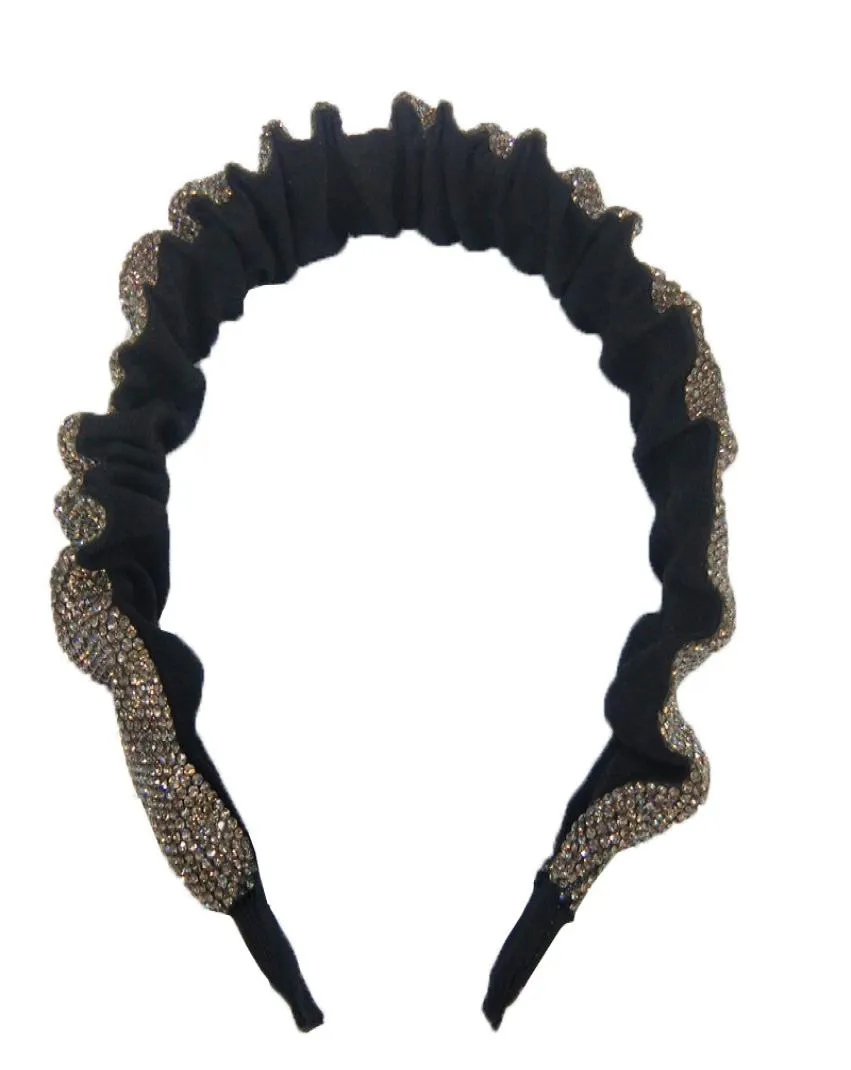 Designer Headbands summer noble sense Elastic full diamond hairpin hairband fashion retro hairring fold hair accessories women03402556