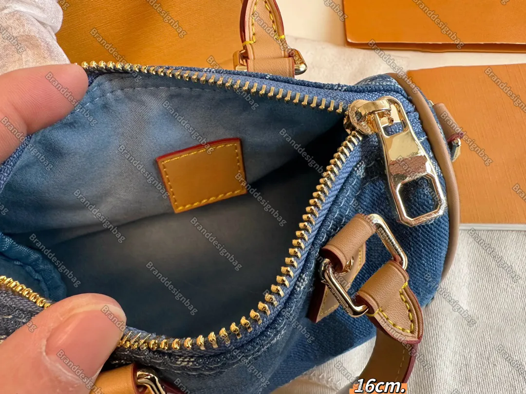 Top Designer Denim Mini Shoulder Bag Women Leather Crossbody Luxury Brand Embossed Tote Purse Canvas Brown Flower Handbag From 24 11 DHgate