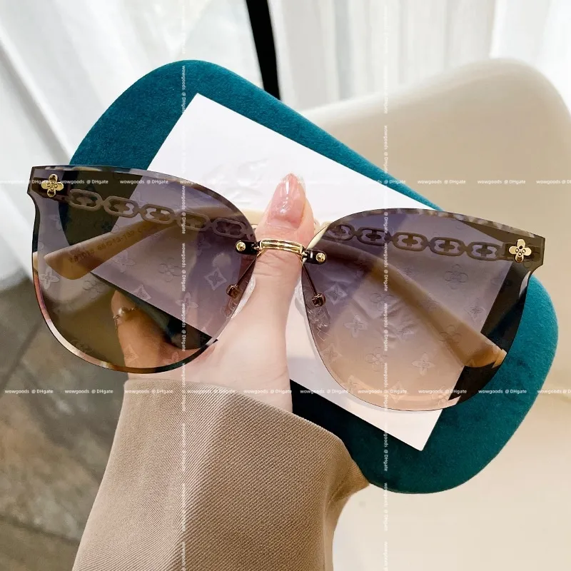 Frameless Designer Sunglasses Men Women Rimless Diamond Cut  display picture 1