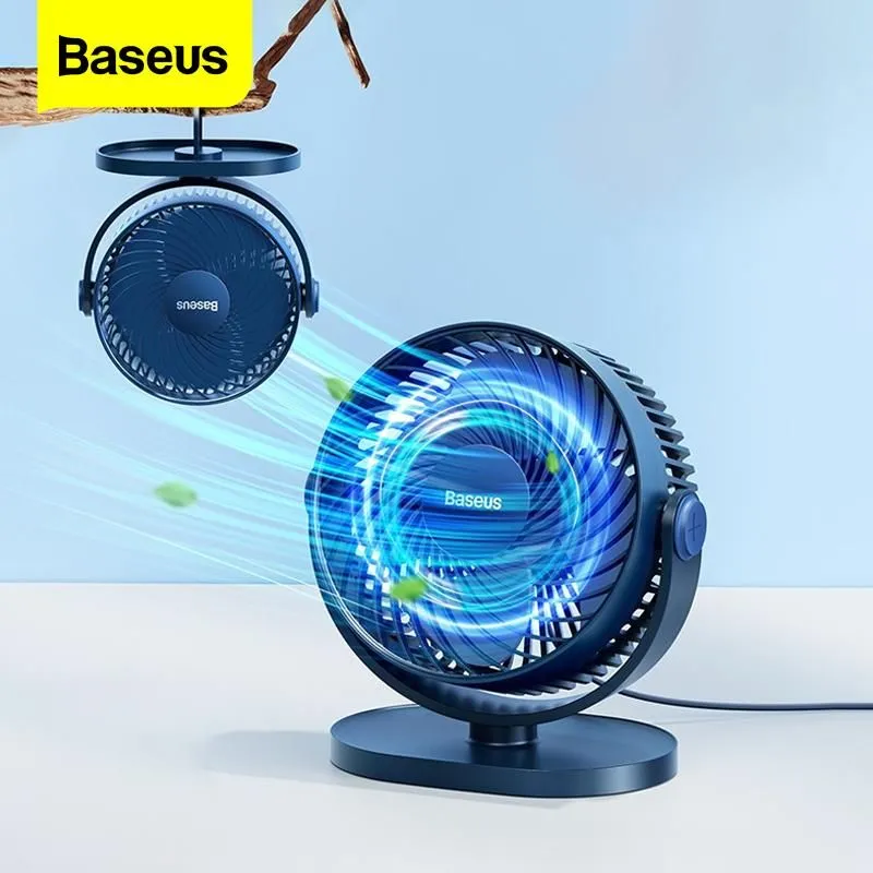 Гаджеты Baseus Summer Cooling Portable Hanging Mini Cooler для вентилятора регулируемого дома USB Desktop Table Office Speed ​​Fan