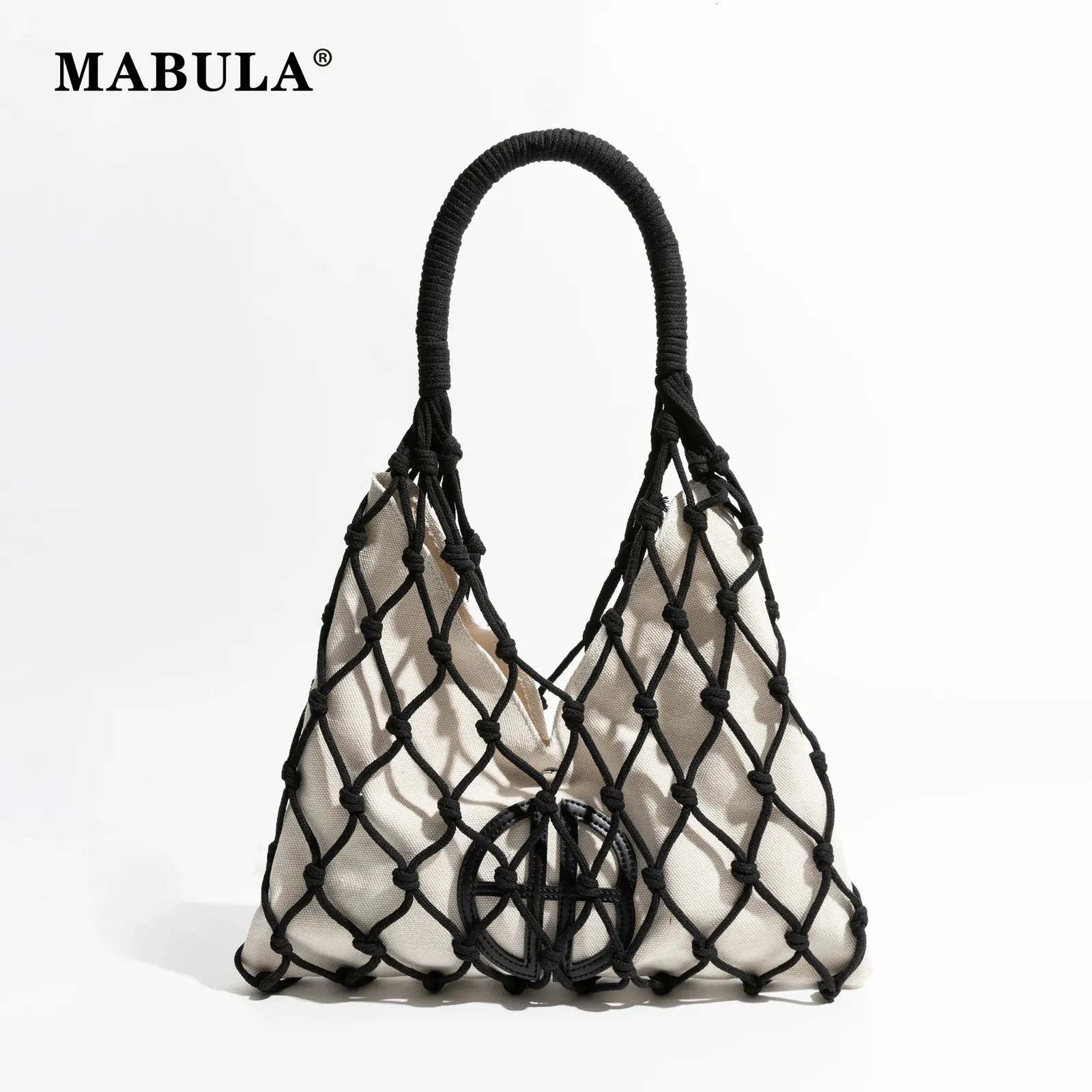 Mabula Canvas Fashion Femme Tote Handsbag Nylon Nylon Sac de vacances élégant unique pour femme Lightweight Female Hobo Sacs 240430