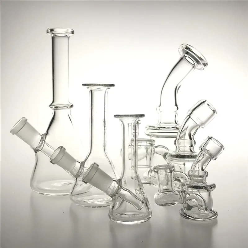 Mini d'huile de plate-forme en verre Bong Bong épais Pyrex en verre Pipe d'eau en verre avec 10 mm 14 mm Femelle Recycleur en verre