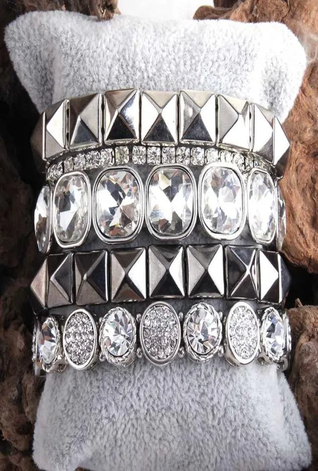 MD Fashio Beadered Braslet Set Set натуральный каменный металл Кристалл 5 % браслеты, установленные для женских модных ювелирных изделий7629437