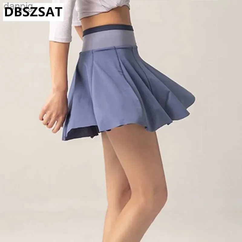 Skirts 2023 Cloud Hide S Sports Skirts High Waist Tennis Skirt Fitness Shorts Women Athletic Fast Dry Running Sport Skort Pocket Y240508