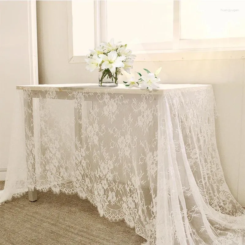 Panno da tavolo 1pc White Wedding in pizzo di pizzo arredamento per la reception per ristoranti Family Gatherings Dinners Festival e decorazione per la casa