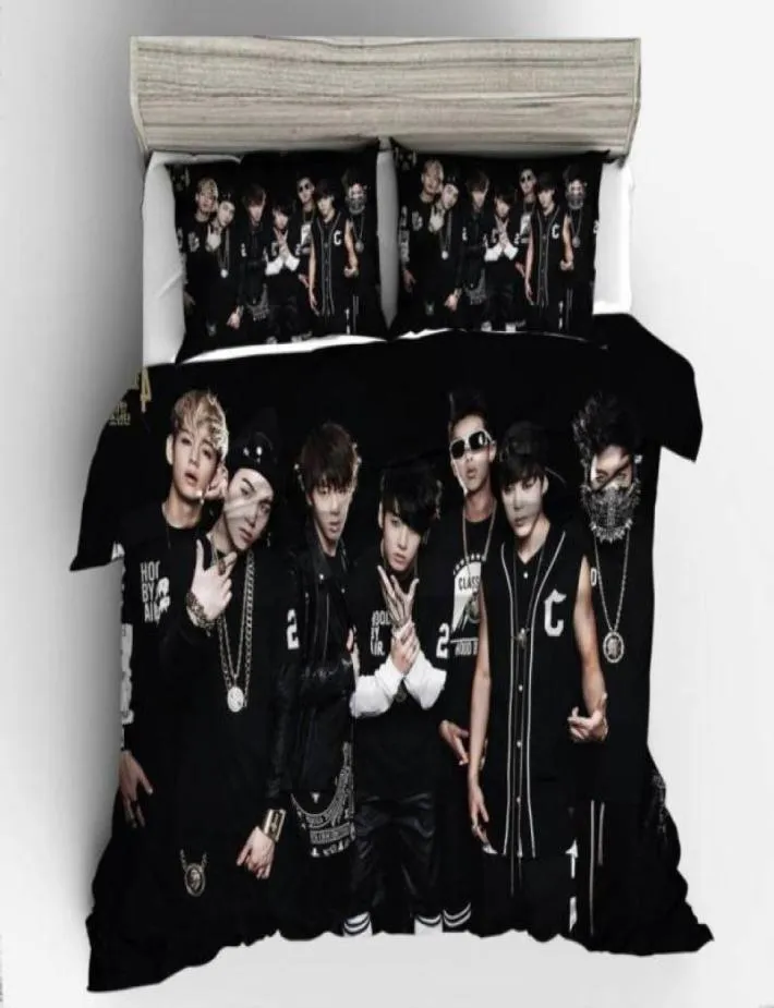 BTS N03 Koreaanse beroemdheid drop 3d beddengoed set queen size dekbedoverdeksel set dekbed afslag set bedbladen thuiskamer textiel 32411413571343