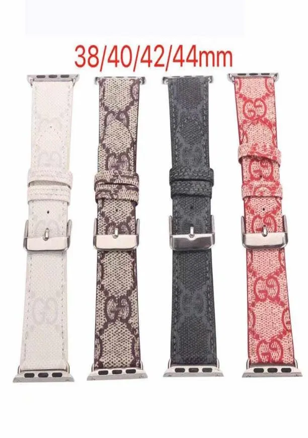Para as bandas da Apple Watch Wrist Straps Smart Straps 3840mm 4244mm Luxury Luxury Real Belt Leather Wristbandt Com o conector do adaptador F9105187