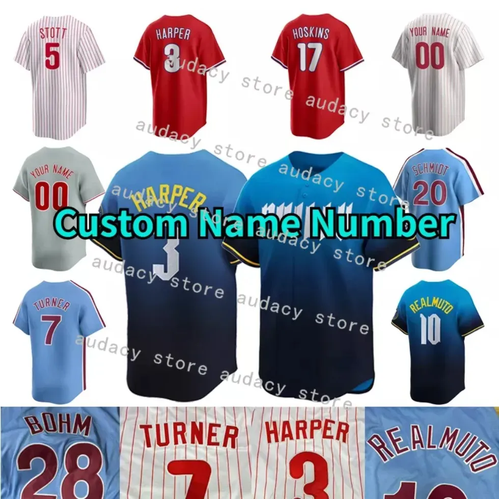 2024 City Connect Trea Turner Bryce 3 Harper Baseball Phillies Jersey JT Realmuto Kyle Schwarber Philadelphia Nola Bryson Stott Zack Wheeler Castellanos Selling